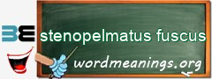 WordMeaning blackboard for stenopelmatus fuscus